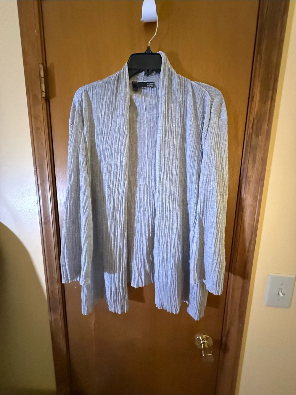 Eileen Fisher Light Gray Open-Front Knit Cardigan Size 1X